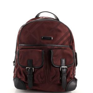 Burberry Rucksack Backpack Nylon with Leather Medium Purple